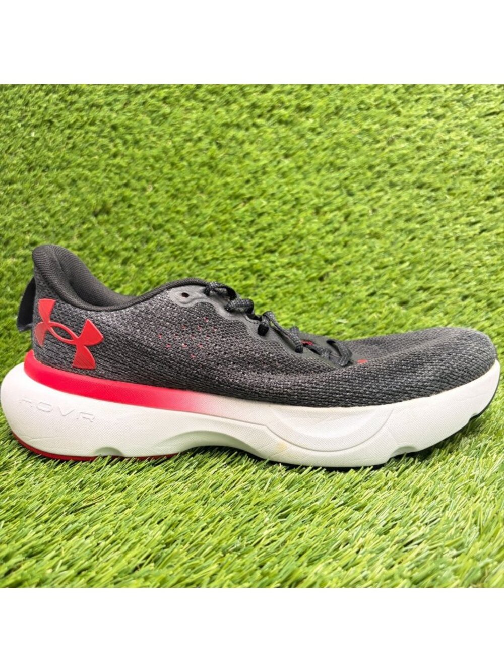 Under Armour HOVR Infinite Mens Size 9 Black Red Athletic Running Shoes Sneakers